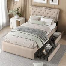 90*200 Kinderbetten, Etagenbetten, Eisenbetten, Eisenetagenbetten In Classic Form - beige brown - 查看 1