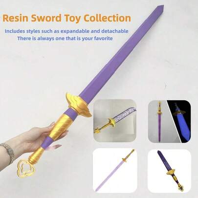 1pc 3D Printed New Rumi's Four Tiger Sword, Resin Detachable Design Chinese Sword, Fragile, ABS Material Relatively Brittle, Cosplay Prop Sword, Plastic Sword Decoration, Perfect Gift, Birthday Gift