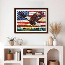 EMIEAUFG Eagle Diamond Art Kits For Adults, Diamond Painting Kit For  And Beginners, American Bald Eagle, Flag, Stained Glass, 5D Full Drill Round Diamond Craft, Home Wall Decor 12\ X 16\ - SR62 - 查看 3