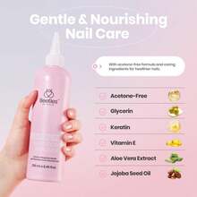 Beetles Non Acetone Nail Polish Remover - 8.45Fl Oz\/250ML Nourishing Formula Acetone Free Nail Polish Remover - Non-Drying - Professional Quick And Gentle Removal For Natural Damaged Nails - ColorK - 查看 2