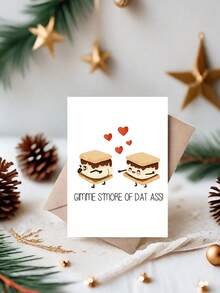 搞笑爱情卡片，SMORE S'MORE 双关语，趣味生日卡，送给男朋友的卡片，送给女朋友的卡片，周年纪念卡，情人节礼物，屁股卡片 - 彩色 - 查看 9