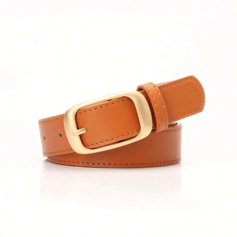 Hot Style Fashionable And Versatile Women's Belt Simple Style High-End Pin Buckle Belt Women's Decorative Jeans Belt Rodeo Cinturón - 駝色 - 查看 1