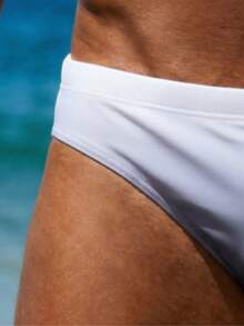 Bañadores de hombre con de degradado gris apagado, de corte slim, alta elasticidad y secado rápido para playa/piscina - Blanco - Ver 4