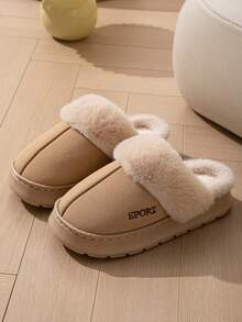 OBOVAY Pantuflas interiores unisex de unicolor simple, suela de espuma de memoria plana - Caqui - Ver 5
