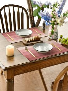 4 piezas/6 piezas Mantel de degradado, decoración moderna para sala de estar y mesa de comedor, individuales lavables, manteles de mesa de cocina, resistentes al calor, decoración de mesa adecuada para fiestas en el hogar, mesas de camping al aire libre, mesa de café, decoración del hogar para primavera y verano - Rosa - Ver 5