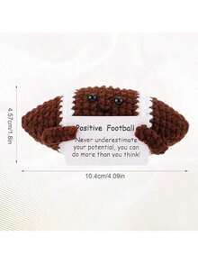 This Crochet Football Doll Cleverly Combines Crochet Craft With Football Elements, Creating A Unique And Fun Gift! Each Football Doll Is Handmade, With A Cute Design And A "Stem". Whether Gifting To A Football Fan Or Using It As A Locker Room Decoration, It Can Break The Norm In A Humorous Way And Impress The Recipient. - Multicolor - View 3