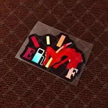1pc Car Sticker, Sexy Girl Laser Holographic Material, Self-Adhesive, Suitable For Fuel Tank Cover - 1pcs - View 6