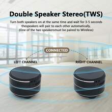 Compact Mini Resonance Guide Audio Wireless TWS Speaker - Immersive Bass Sound, Portable Design, Mini Size Music Player For Home,Outdoor,Travel, Easy Pairing, And Crystal-Clear Audio Quality - 黑色 - 查看 5