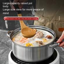 1pc Heat Resistant Cooking Utensil 9.45-Inch Large Stainless Steel Steamer And Soup Pot 2-In-1, Durable, Suitable For Induction Cookers And Gas Stoves, Double-Layer Design With Steaming Basket, Multifunctional Household Kitchen Utensil - Multicolor - View 8