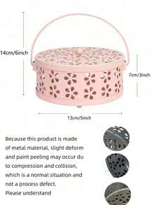 1 chiếc lư hương đuổi muỗi bằng kim loại kiểu cổ điển, giá đỡ lư hương đuổi muỗi, lư hương bằng sắt cầm tay có họa tiết hoa và tay cầm, thích hợp sử dụng trong nhà và ngoài trời. - Nhiều màu - Xem 10