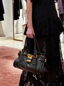 Estilo vintage clásico, moda retro de nicho, versátil, único y elegante bolso con candado antiguo, bolso de mano, bolso de hombro, bolso de sobaco, un imprescindible del estilo callejero. - Multicolor - Ver 3