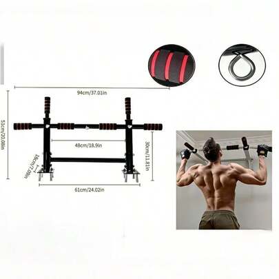 Klimmzugstange mit Griff und Querstrebe, für Fitness im Innenbereich konzipiert, geeignet für Heimtraining, einfach zu installieren, multifunktionales Trainingsgerät