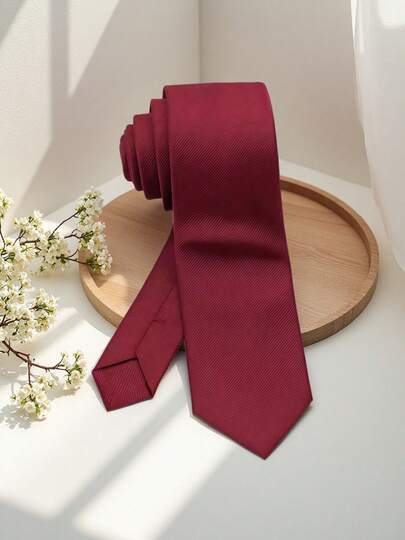 1 pieza Corbata burdeos de alta calidad para hombre, elegante para bodas y fiestas