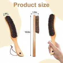 Felt Clothes Hat Brush Lint Remover, Large Black Walnut Wood Handle, Boar Bristle Lint Brush Shoes Suits, Cashmere, Wool, Velvet, Suede And Pet Hair, Easily Removes Lint Dust, Fuzz - 2 - 查看 4