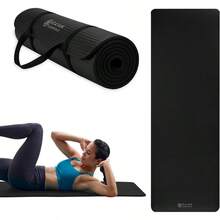 Essentials Thick Yoga Fitness Exercise With Easy - Cinch Yoga Strap, 72 InchLx 24 InchWx 2/5 Inch Thick - Black - View 3