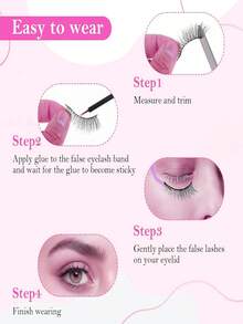 5 Pairs Cartoon Style False Eyelashes, Lightweight Anime Inspired Fluffy Spiky Lashes, Natural Makeup Effect, Anime Themed False Eyelash Strips, Whole Lash, Eyelashes, Makeup Tools - Black - View 8