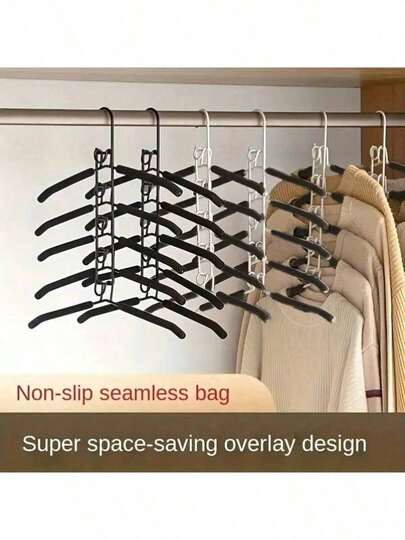 5 w 1, wielowarstwowe, oszczędzające miejsce, metalowe wieszaki z antypoślizgową pianką, zapewniające solidną organizację szafy, idealne do przechowywania płaszczy, swetrów, garniturów i koszulek - idealne rozwiązanie do przechowywania w celu zarządzania garderobą świąteczną, przygotowań do Bożego Narodzenia i Nowego Roku oraz do codziennego użytku, aby zmaksymalizować przestrzeń w szafie i poprawić organizację domu.