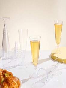 5.5oz Premium Reusable Champagne Flutes, Suitable For New Year, Parties, Weddings, Birthdays, Valentine's Day, And Various Gatherings