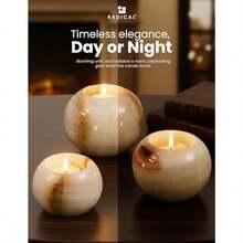 Radicaln Marble Tealight Candle Holder 4" Inch E Onyx Handmade Decorative Votive Candle Holder For Home Decor Elegant Set Of 3  Candle Holders For Living Room - WhiteOnyx - View 4