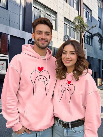 2025 Bestseller Sudaderas con Capucha de Pareja con Estampado Geométrico de Estilo Ins para Otoño/Invierno - Ropa Exterior Unisex de Ajuste Suelto CP, Abrigo Estiloso y Versátil