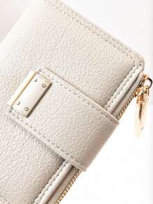 MINGYOU Women's Short Snap Wallet, PU Soft Tree Bark Texture High-Grade Multi-Function Fashion Casual Card Holder, Zipper Minimalist Student Coin Purse, Stylish And Convenient To Carry