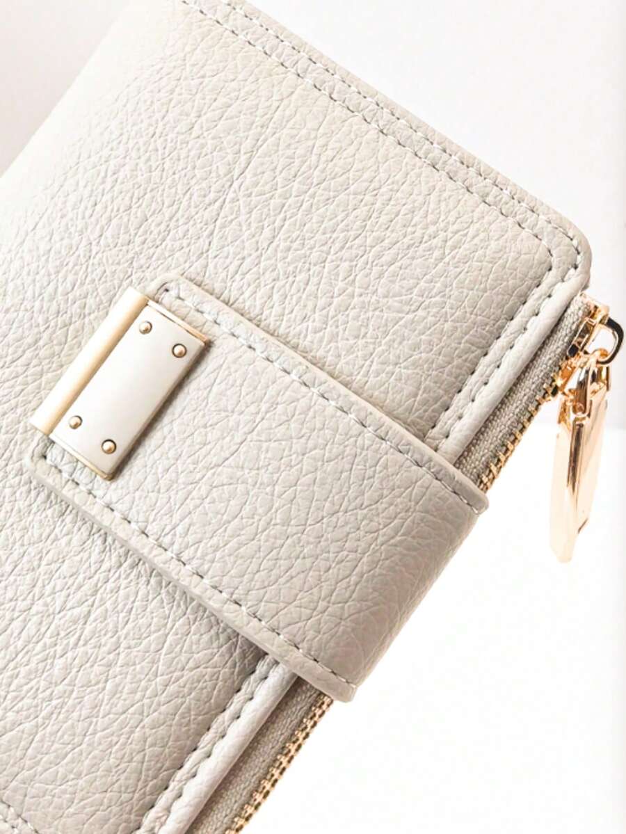 MINGYOU Women's Short Snap Wallet, PU Soft Tree Bark Texture High-Grade Multi-Function Fashion Casual Card Holder, Zipper Minimalist Student Coin Purse, Stylish And Convenient To Carry