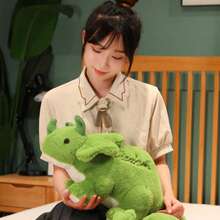 逼真恐龙花园毛绒玩偶，卡通动物侏罗纪霸王龙、三角龙、腕龙柔软填充枕头，蓬松长颈恐龙家居装饰玩偶，色彩缤纷的复活节礼物，送给孩子和朋友 - 彩色 - 查看 14
