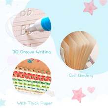 6 Pc Reusable Grooved Writing Practice Copy BooksGroovd Writing Learning Handwriting Practice Kit For Preschool Age 3-8 Calligraphy - Red Pink Green Blue - View 6
