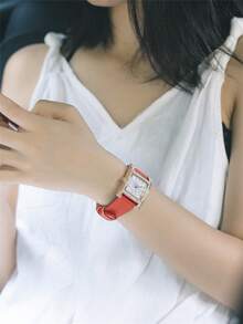 Pablo Raez 1pc Ladies Watches Stainless Steel Rose Gold Women Wristwatch Luxury Diamond Dress Watches For Women High Quality Elegant Brand New AAA Rectangle Gorgeous Design Quartz Watch Fahionable White Face Woman Popular Square Wristwatch 50M Waterproof Leather Bracelet Chain Pin Buckles Casual Cute Female Small Lovely Watch Nice Gift For Friend Or Family Fit For Daily Life/Work/Party Decoration Birthday Present - Rose Gold - View 8