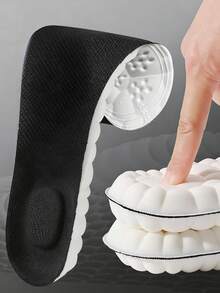 High Elastic Latex Insoles, Shock Absorbing, Arch Support, Breathable Sports Shoe Insoles - Black - View 1