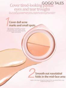 GOGO TALES Kem che khuyết điểm và kem nền dạng cushion Porcelain Light-Infused, kem che khuyết điểm dạng lì và kem nền dạng cushion lâu trôi, kiểm soát dầu, bảng màu 2 trong 1 dành cho da hỗn hợp, da dầu và da khô, phù hợp cho học sinh, GOGOTALES - G01 Da trắng sáng - Xem 7