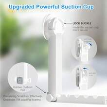 Foldable Clothes Drying Rack With Suction Cup Wall-Mounted Clothes Drying Rod With Retractable Rod For Laundry Bathroom RV Balcony Travel Portable Drying Rack For Clothe White - 均碼 - 查看 6