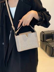 时尚高品质亮片手提包，新款奢华感单肩包，独特休闲斜挎包
