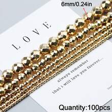 30/50/100/200/300颗水镀圆形切割珠子，钻孔刻面珠子，手工DIY首饰制作材料，手工串珠，赤铁矿，项链散珠 - diy - 查看 34