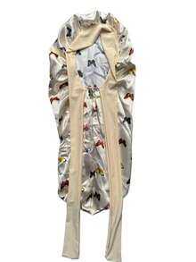 1pc Long Ribbon Round Hat Bow Decor Beauty & Hair Care Maternity Cap, Satin Sleep Hat For Women - Multicolor - View 9