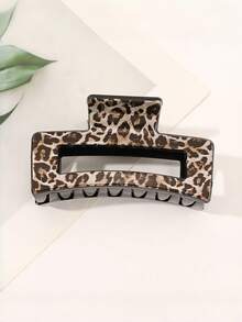 4个装女士豹纹发夹，发爪，时尚豹纹大号发夹，适合日常佩戴的女士发饰 - 彩色 - 查看 4