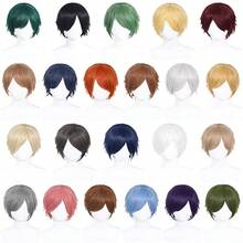 30cm lange Perücke, universelle Anime Kostüm Cosplay Perücke, perfekt für Partys, den täglichen Gebrauch, Festivals und Halloween (Rosa)-5610 - Rosa - Übersicht 5