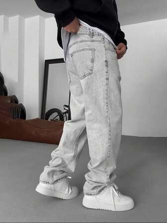 Men's Casual Washed Personalized Versatile Denim Jeans