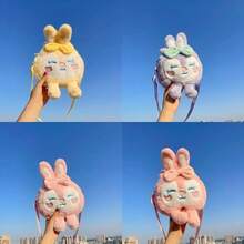 Plush Bunny Backpack Purse, Cute Bowknot Rabbit Faux Fur Mini Backpack & Crossbody Bag With Adjustable Straps, Lightweight Soft 3D Animal Bag For Daily Travel, Size 20*8*28cm (7.9*3.1*11in), Colors: Pink/Purple/Yellow - Multicolor - View 10
