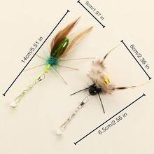 1pc Handmade Replacement Wand Head, Realistic Insect Design Pet Toy, Cat Toy For Self-Entertainment, Interactive Toy, Durable Scratch & Bite Resistant Wings Made Of Polyester