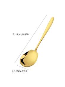 1/2/4/6/8 件套不锈钢自助餐勺，适用于自助餐、宴会、烹饪和厨房 - 金色 - 查看 3