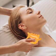 Resin Arc-Shaped Gua Sha Scraper Cervical Massager Board, Back, Legs, Shoulders, Neck, Face Unblocking, Rolling Tendons, Suitable For All Body - Double-row Handheld Massager - View 1
