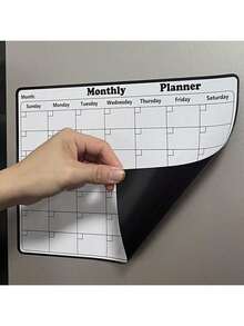 1 pieza/Calendario magnético de borrado en seco de resina - Planificador mensual de pizarra blanca para refrigerador, calendario magnético de fácil borrado para organización del hogar, tablero de corcho, tablero de alfileres, tablero de visión - Multicolor - Ver 15