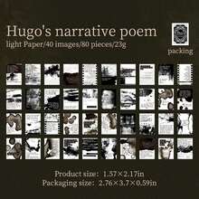 80 piezas Libros miniatura de tapa dura falsos, material de decoración vintage de papel, serie de poesía de bolsillo, adecuado para regalos, oficina, hogar, marcado, etiquetas, aula, juguetes de entretenimiento, diarios de estudiantes, pegatinas decorativas retro creativas de scrapbooking DIY - Multicolor - Ver 11