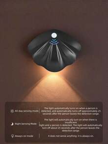 1 đèn ngủ LED thông minh có thể sạc lại, cảm biến chuyển động, đèn tường trong nhà không dây có nam châm, đèn cửa ra vào - màu đen - Xem 5