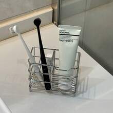 Soporte para cepillo de dientes antioxidante de acero inoxidable, estante para cepillo de dientes eléctrico y pasta de dientes para baño, organizador de almacenamiento de cosméticos antideslizante para encimera - Multicolor - Ver 4
