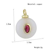1pc Copper Fashion Natural Agate Turquoise Luxury Charm Pendant, DIY Bracelet Necklace Bag Phone Chain Accessory, Handmade Versatile Decoration - Multicolor - View 29