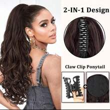 22 Inch Curly Wavy Ponytail Clip, Women Hair Accessory, Suitable For Daily Wear, Parties, Weddings And Engagements, Versatile For Medium To Long Hair Styles, Elegant Design, Ideal Gift For Her, Great For Valentine's Day - Multicolor - View 4