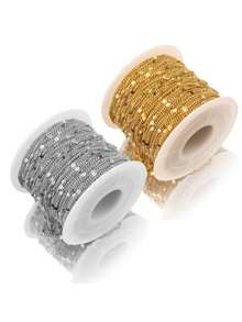 2米/10米亮片钢链，适用于项链、珠宝制作、扭链，散装，可用于制作项链、手链和DIY配件 - 鏈條 - 查看 2