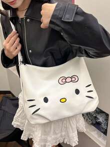 SANRIO Hello Kitty 2025秋冬新款托特包 - 时尚百搭通勤可爱卡通斜挎单肩包，大容量宽敞手提包，采用优质耐磨面料。完美适用于办公、日常出行和周末郊游，百搭的卡哇伊卡通细节，是情侣和时尚达人的理想时尚配饰。 - 彩色 - 查看 10